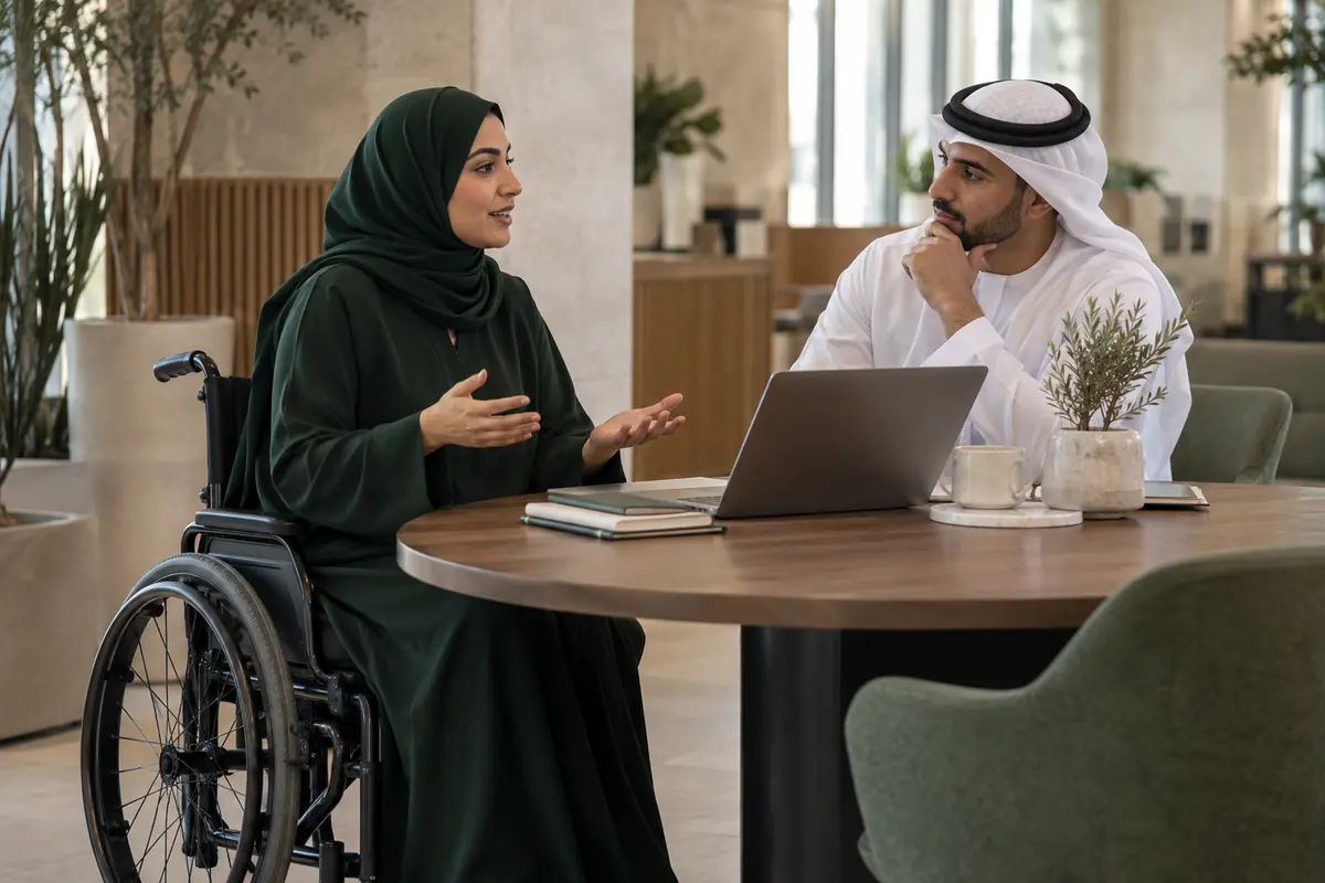 صورة توضيحية لموضوع: خدمة متعاملين شاملة لأصحاب الهمم